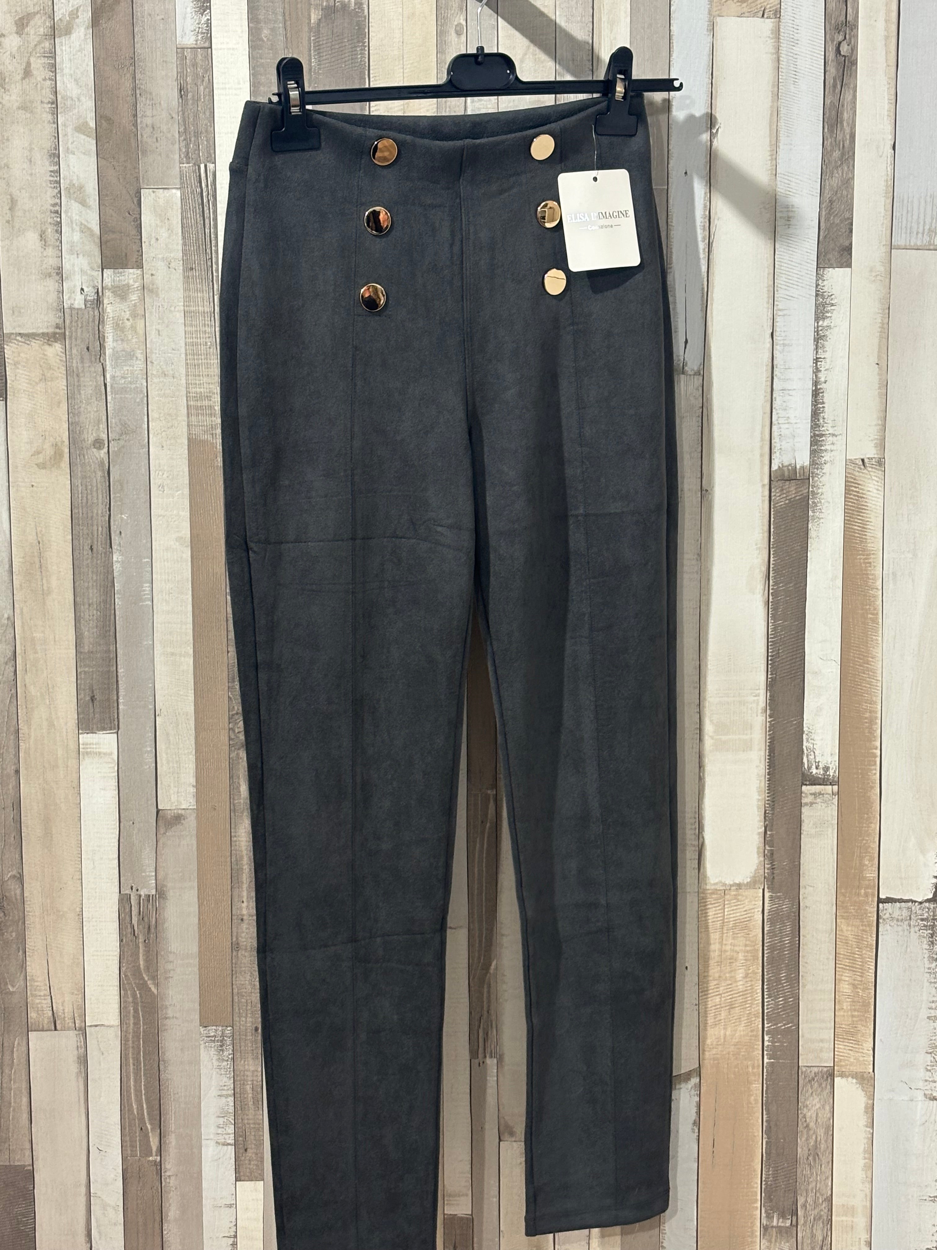 Pantalón antelina botón dorado