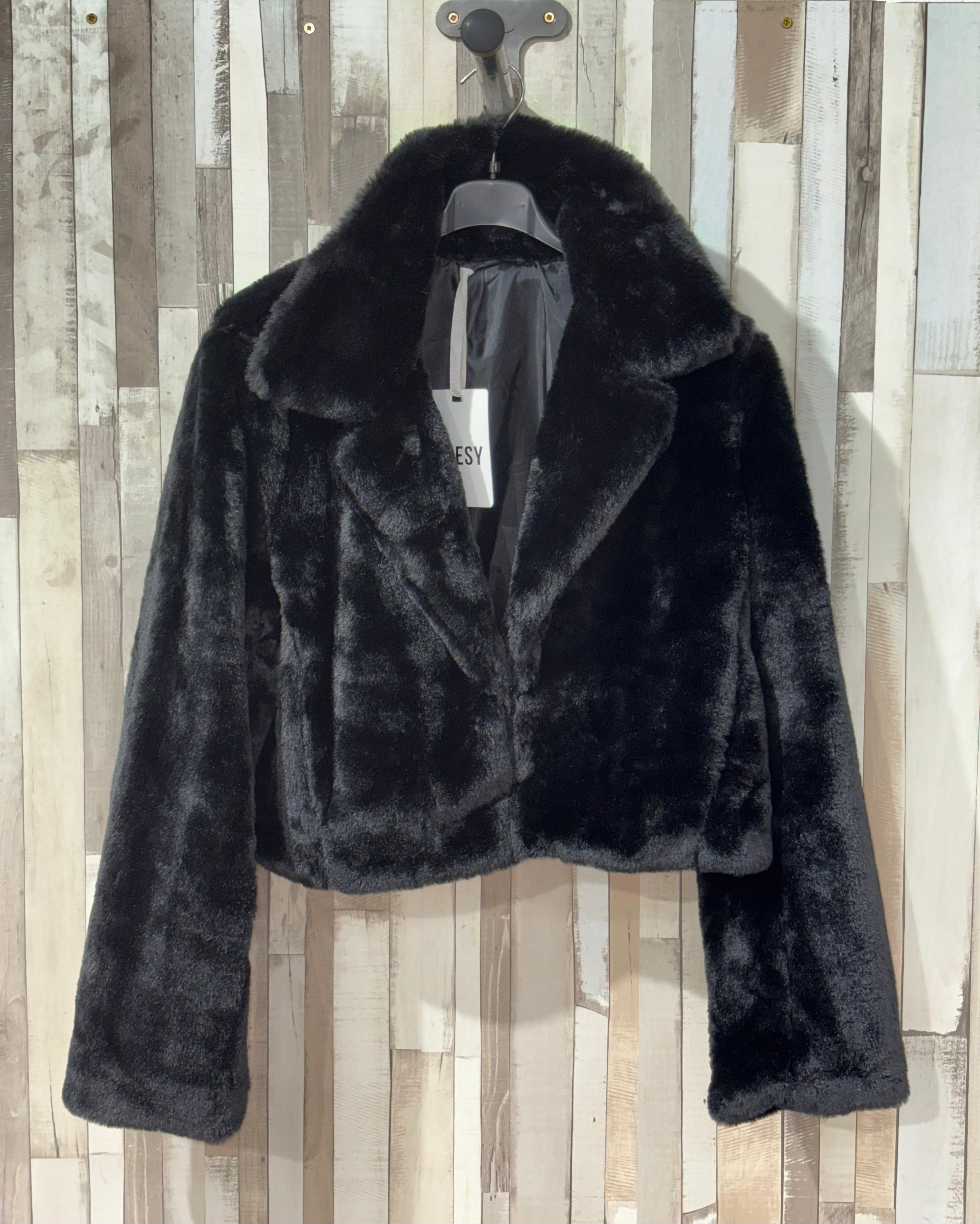 Abrigo de pelo Negro
